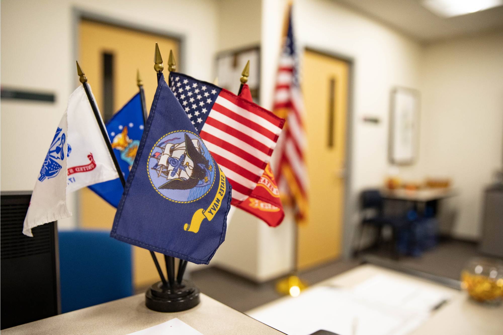GVSU Laker Veteran Center flag display